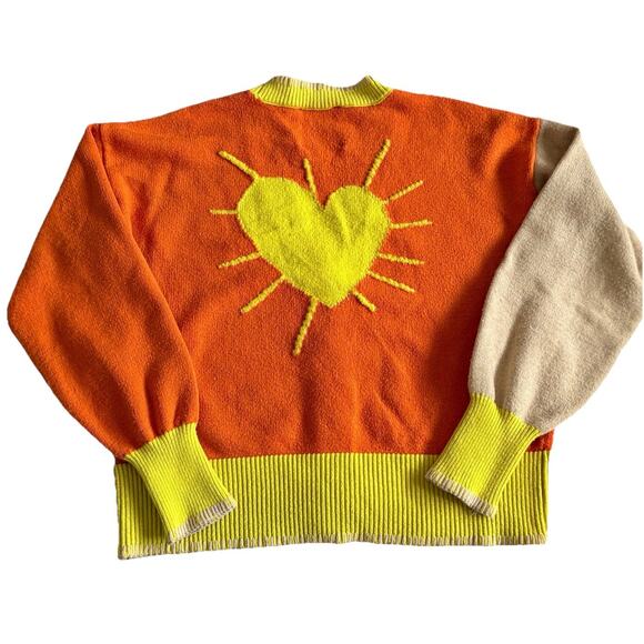 Kerri Rosenthal Sunshine Cardigan - XS Orange Yellow Colorblock Dopamine - Picture 12 of 12